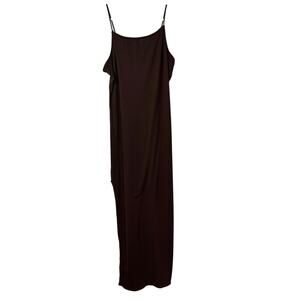 Y2K Justify Spaghetti Strap Maxi Slip Dress Size XL Brown Minimalist Clean Girl